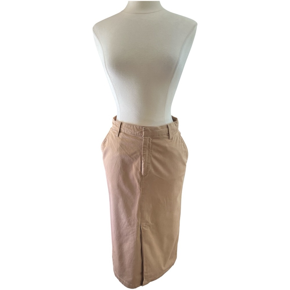 GAP Khaki Utility Pocket Pencil Cotton Midi Skirt Size 6 - Picture 3 of 10